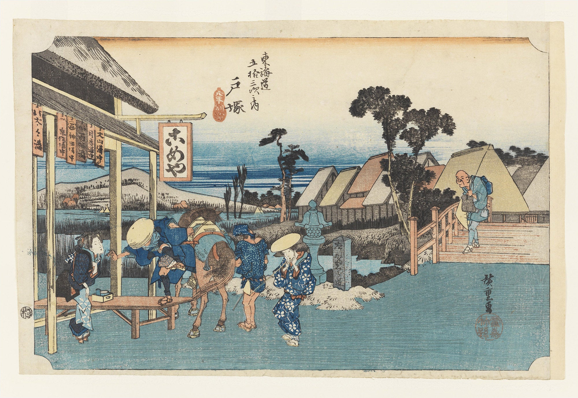Estradas rurais e cenas urbanas nas gravuras japonesas em xilogravura