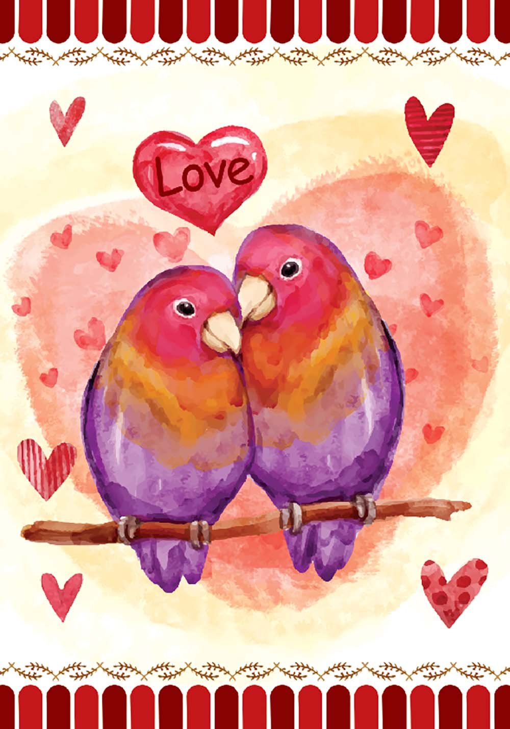 Os pássaros do amor do Dia dos Namorados